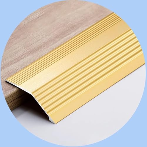 WInara rutschfeste Übergangsprofil Bodenübergangsleiste, Metall Schwellenrampe, Höhenausgleich 6 mm-20 mm for Boden & Tür (Color : Gold, Size : 1 * 90cm (3ft)) von WInara