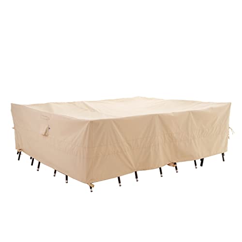 WJ-X3 Große rechteckige beige robuste Terrassentischabdeckung, 345,4 x 223,5 x 91,4 cm – windabweisend, wasserdicht, lichtecht – perfekt für Gartenmöbel-Sets WJ-X3 Große rechteckige beige robuste Terrassentischabdeckung, 345,4 x 223,5 x 91,4 cm – windabweisend, wasserdicht, lichtecht – perfekt für Gartenmöbel-Sets von WJ-X3