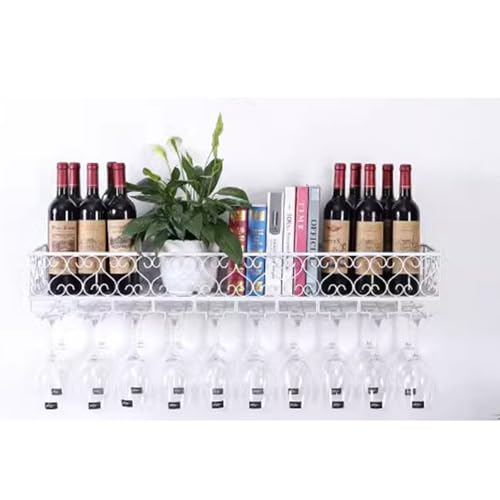 An der Wand montiertes Weinregal mit Weinglashalter, Weinlagerregal, schwebende Barregale, an der Wand montiertes Weinpräsentationsregal für Esszimmer, Hausbar, Küche (Größe: 60 x 25 x 17 cm An der Wand montiertes Weinregal mit Weinglashalter, Weinlagerregal, schwebende Barregale, an der Wand montiertes Weinpräsentationsregal für Esszimmer, Hausbar, Küche (Größe: 60 x 25 x 17 cm von WJDREPKHY