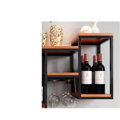 WJDREPKHY Schwebende Barregale aus Metall für Spirituosen, Weinregal zur Wandmontage mit Glashalter, modernes Wandregal für die Bar als Dekoration in Küche, Esszimmer und Bar (Goldweiß, 148 cm) von WJDREPKHY