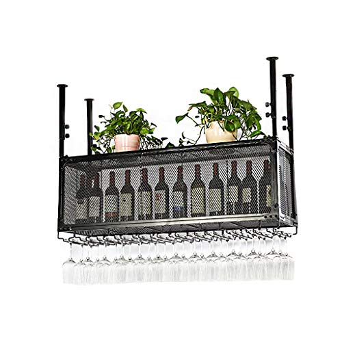 WJDREPKHY Weinregal für die Wand, Vintage-Lagerregal, Kelchregal | Weinflaschenregal aus Metall zur Wandmontage, Weinregal für die Decke | Hängendes Weinregal | Glashalter und Weinkorkenaufbewahrung WJDREPKHY Weinregal für die Wand, Vintage-Lagerregal, Kelchregal | Weinflaschenregal aus Metall zur Wandmontage, Weinregal für die Decke | Hängendes Weinregal | Glashalter und Weinkorkenaufbewahrung von WJDREPKHY