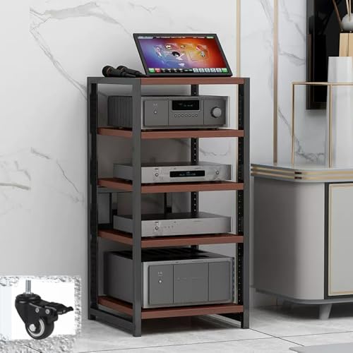 WJFTODAY AV-Medienständer mit Rad-Audio-Rack, verstellbare Regale, Eckregal – Aufbewahrunerstellbare Regale, Eckregal – Aufbewahrungslösung für Videospielkonsolen und Stereoanlagen in Aufnahmestudios WJFTODAY AV-Medienständer mit Rad-Audio-Rack, verstellbare Regale, Eckregal – Aufbewahrunerstellbare Regale, Eckregal – Aufbewahrungslösung für Videospielkonsolen und Stereoanlagen in Aufnahmestudios von WJFTODAY