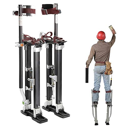 WJFTODAY Arbeitsstelzen, Verstellbare Aluminiumstelzen 46-102 cm/18-40 Zoll für Maler, De 46-102 cm/18-40 Zoll für Maler, Deckenbauer – Professionelle Handwerksstelzen, Trockenbau- und Verputzstelzen von WJFTODAY