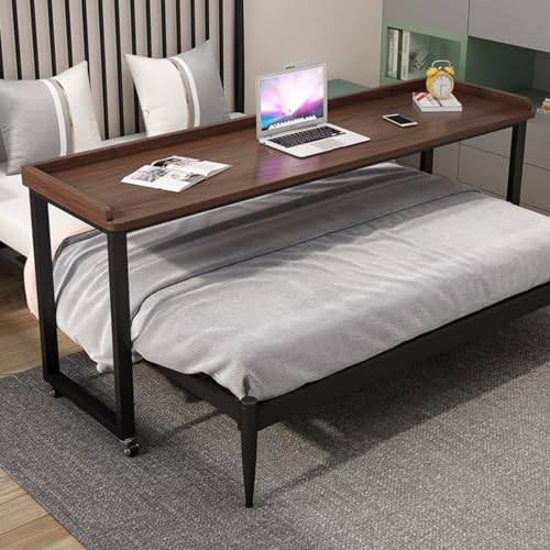 WJFTODAY Bettschreibtisch Überbetttisch mit Rollen Überbetttisch Überbettschreibtisch Überbetttisch Mobiler Schreibtisch Betttisch mit Rollen Computertisch fürs Bett Überbetttisch mit Rollen 140cm (5 von WJFTODAY