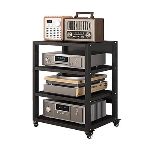 WJFTODAY RacksRacks und Ständer Audio-Rack-Schrank AV-Regal, 2 3 4 5-stufiger Audio-Rack-urm auf Rädern, Hochleistungs-Audio-Video-Medienständer Entertainment-Stereokomponenten-Racks (Größe: H 69,5 C von WJFTODAY
