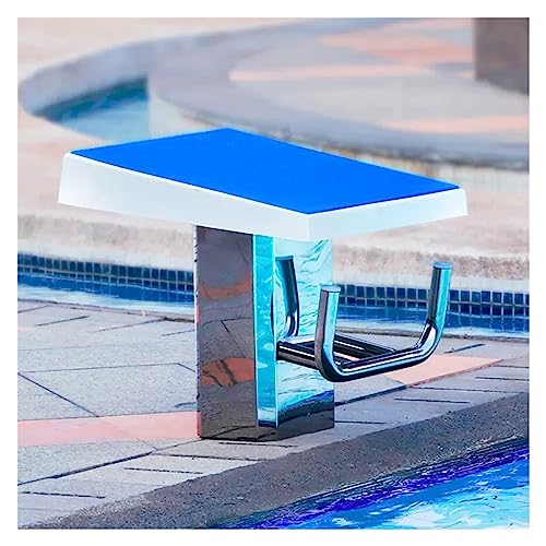 WJFTODAY Sprungturm für Schwimmbäder, rutschfeste Sprungbretter für die Arbeitsplatte, 9°, 9° geneigter Sprungturm für Schwimmbäder mit Edelstahlsockel für Schwimmbecken-Trainingswettbewerbe (Blau B) von WJFTODAY