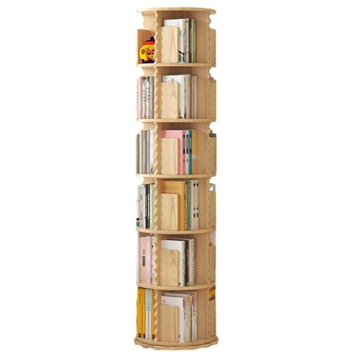 Um 360° drehbares Bücherregal, Eckbücherregal, 6-stufige drehbare stapelbare Regale, multifunktionale Standaufbewahrung auf dem Boden für das Heimbüro (Color : B, S : 50.5 * 190cm) von WJFU
