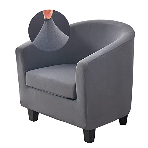 WJHDWYD Bezug for 1-Sitzer-Cabrio-Sessel, Stretch-Bezug for Chesterfield-Sessel, 2-teilig, einfarbig, Sesselbezug, weicher, Rutschfester Stoff mit Sitzbezug(Cendre) von WJHDWYD