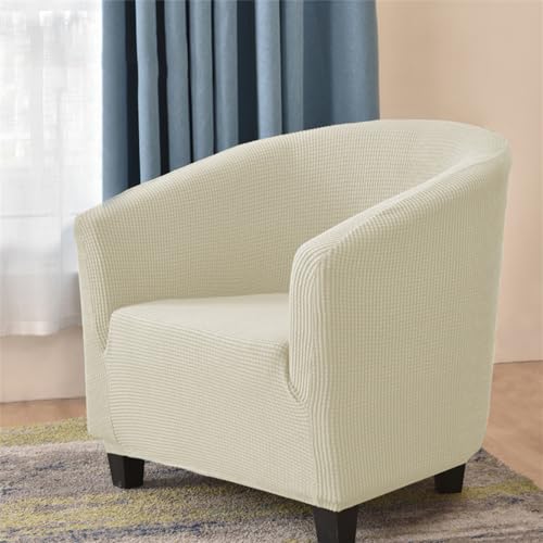 WJHDWYD Bezug for umwandelbare Chesterfield-Sessel, Stretch-Jacquard, einfarbig, Bezug for 1-Sitzer-Sessel, Lounge-Club-Sesselbezug, einfach anzubringen und zu waschen(Beige) von WJHDWYD