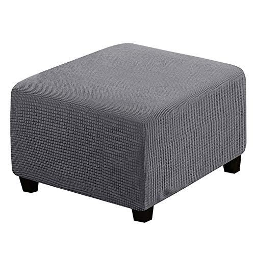WJHDWYD Elastischer quadratischer Pouf-Bezug, quadratischer Ottoman-Bezug, Hocker-Bezüge, quadratischer Fußhocker-Bezug, Hocker-Bezug, Fußhocker-Bezug(Gris) von WJHDWYD