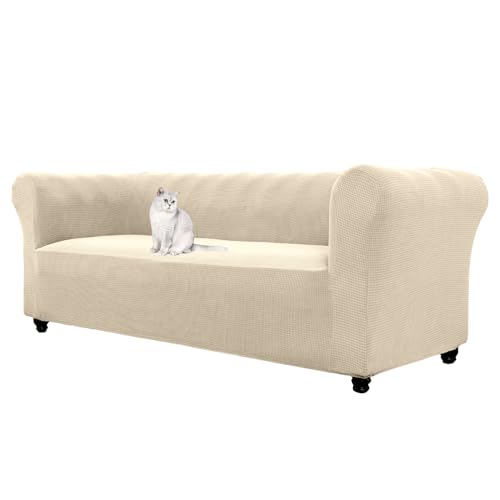 WJHDWYD Jacquard-Stretch-Chesterfield-Sofabezug, 1-, 2-, 3-Sitzer-Sofabezug mit Armlehnen for Wohnzimmer, rutschfest, weich, Schutz for Gebogene Möbel und Sofas(D2,3 Posti) von WJHDWYD