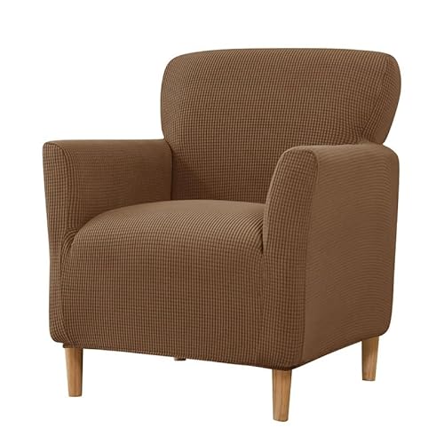 WJHDWYD Stretch-Sesselbezug 1-Sitzer, Jacquard-Clubsesselbezug, waschbar, Chesterfield-Sesselbezug, Sesselschutz for Wohnzimmer, Wanne, Stuhl, Sofa(Brun) von WJHDWYD