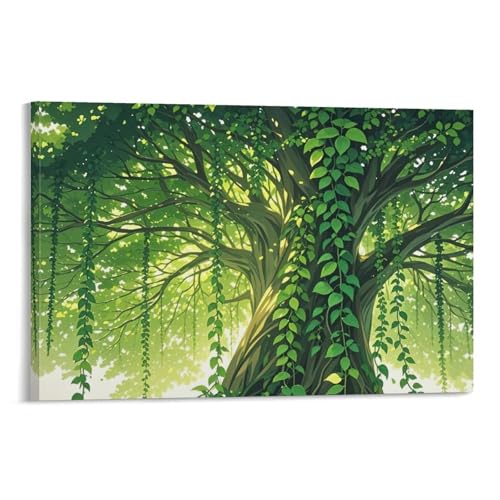 WJHJZQYY Ätherischer grüner Baum, Wanddekoration, dekoratives Wandbild, modernes Kunstposter, 20 x 30 cm von WJHJZQYY