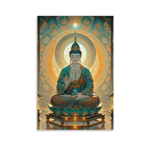 WJHJZQYY Bodhisattva Meditations-Wandkunst, Dekoration, dekoratives Wandbild, modernes Kunstposter, 30 x 45 cm von WJHJZQYY