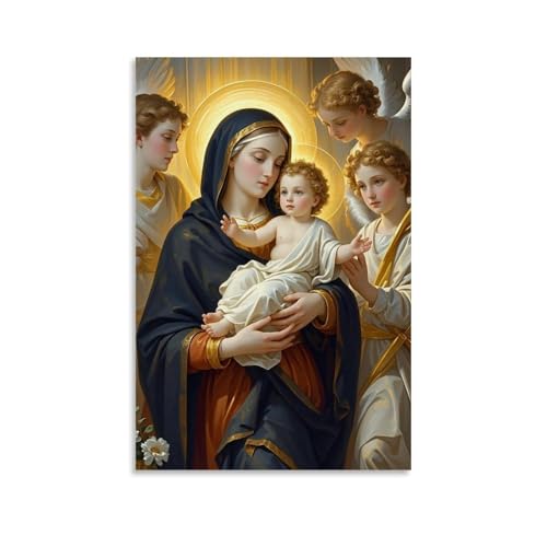WJHJZQYY Divine Illumination Majestätische Engel und Heilige Jungfrau Wandkunst, Dekoration, dekoratives Wandbild, modernes Kunstposter, 40 x 60 cm WJHJZQYY Divine Illumination Majestätische Engel und Heilige Jungfrau Wandkunst, Dekoration, dekoratives Wandbild, modernes Kunstposter, 40 x 60 cm von WJHJZQYY