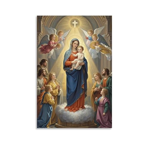 WJHJZQYY Divine Illumination Majestätische Maria und Engel, Wandkunst, Dekoration, dekoratives Wandbild, modernes Kunstposter, 20 x 30 cm WJHJZQYY Divine Illumination Majestätische Maria und Engel, Wandkunst, Dekoration, dekoratives Wandbild, modernes Kunstposter, 20 x 30 cm von WJHJZQYY