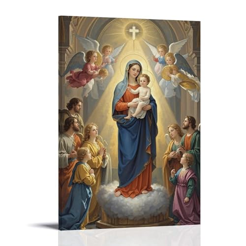 WJHJZQYY Divine Illumination Majestätische Maria und Engel, Wandkunst, Dekoration, dekoratives Wandbild, modernes Kunstposter, 20 x 30 cm WJHJZQYY Divine Illumination Majestätische Maria und Engel, Wandkunst, Dekoration, dekoratives Wandbild, modernes Kunstposter, 20 x 30 cm von WJHJZQYY