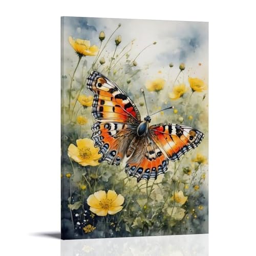 WJHJZQYY Elegante Schmetterlings-Wanddekoration, eine schöne Mischung aus Kunst und Natur für Zuhause, dekoratives Wandbild, modernes Kunstposter, 50 x 75 cm von WJHJZQYY