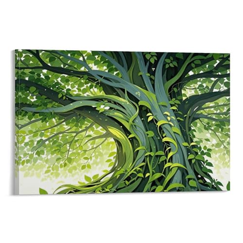 WJHJZQYY Eleganter grüner Baum, Wandkunst, Dekoration, dekoratives Wandbild, modernes Kunstposter, 20 x 30 cm von WJHJZQYY