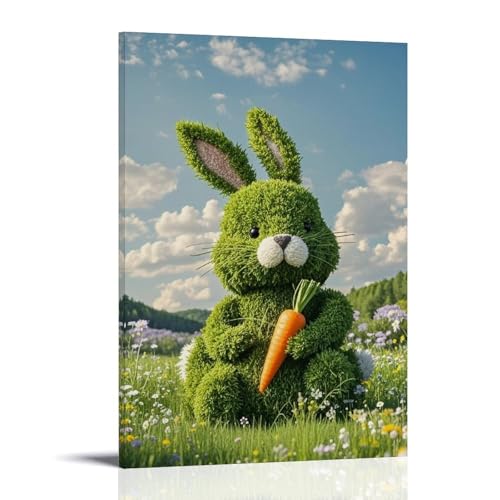 WJHJZQYY Frühlingsblütenhasen-Wanddekoration, ein Hauch von Natur für Ihr Zuhause, dekoratives Wandbild, modernes Kunstposter, 20 x 30 cm von WJHJZQYY