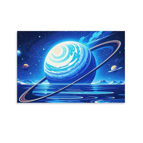WJHJZQYY Galactic Dreams Wanddekoration, himmlische Planeten, Kunstdruck, dekoratives Wandbild, modernes Kunstposter, 40 x 60 cm von WJHJZQYY