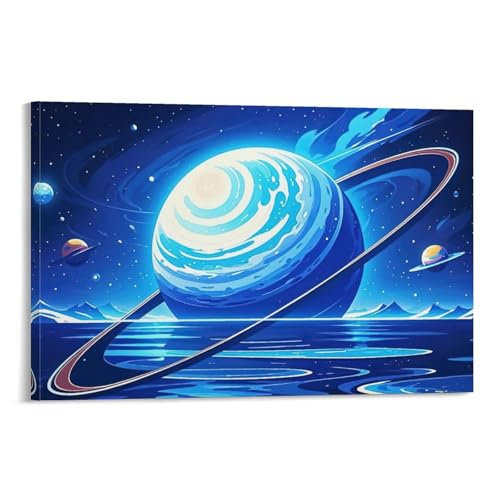 WJHJZQYY Galactic Dreams Wanddekoration, himmlische Planeten, Kunstdruck, dekoratives Wandbild, modernes hängendes Kunstposter, 50 x 75 cm von WJHJZQYY