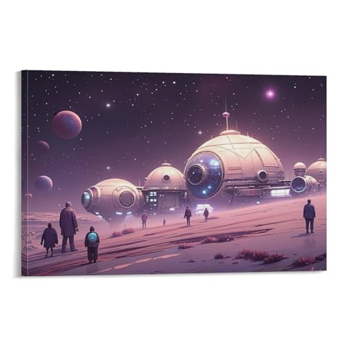 WJHJZQYY Galactic Haven Wanddekoration, Sternraumschiffe und kosmische Odyssey, Kunstdruck für elegante Häuser, dekoratives Wandbild, modernes hängendes Kunstposter, 50 x 75 cm von WJHJZQYY