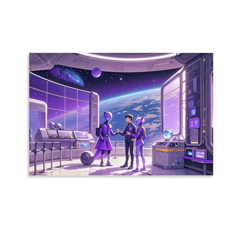WJHJZQYY Galaktischer Kosmos Wanddekoration, interstellarer Freundschafts-Kunstdruck, dekoratives Wandbild, modernes hängendes Kunstposter, 20 x 30 cm von WJHJZQYY