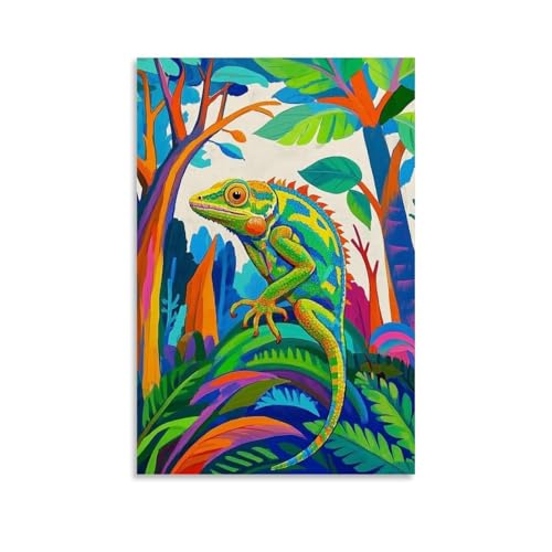 WJHJZQYY Lebendiges Chamäleon-Wandkunst, Dekoration, dekoratives Wandbild, modernes Kunstposter, 30 x 45 cm WJHJZQYY Lebendiges Chamäleon-Wandkunst, Dekoration, dekoratives Wandbild, modernes Kunstposter, 30 x 45 cm von WJHJZQYY