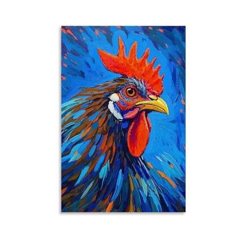 WJHJZQYY Lebendiges Hahngemälde, Wandkunst, Dekoration, dekoratives Wandbild, modernes Kunstposter, 60 x 90 cm WJHJZQYY Lebendiges Hahngemälde, Wandkunst, Dekoration, dekoratives Wandbild, modernes Kunstposter, 60 x 90 cm von WJHJZQYY