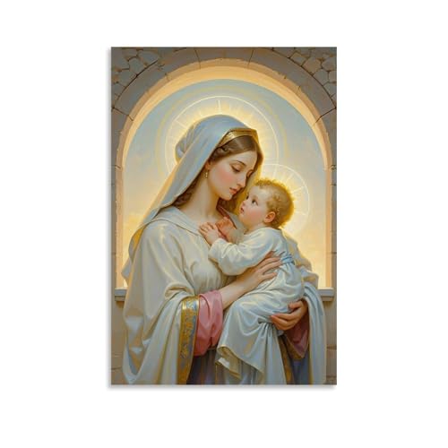 WJHJZQYY Leinwanddruck, Motiv: Maria und Jesus, dekoratives Wandbild, modernes Poster, 60 x 90 cm WJHJZQYY Leinwanddruck, Motiv: Maria und Jesus, dekoratives Wandbild, modernes Poster, 60 x 90 cm von WJHJZQYY