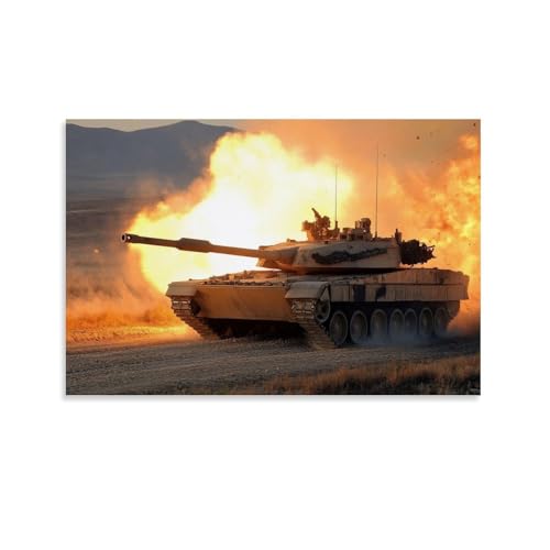 WJHJZQYY M1A2 Abrams Militärwaffen – The Unstoppable Force of Modern Armor Dekoratives Wandbild, modernes Wandbild, Kunstposter, 60 x 90 cm von WJHJZQYY