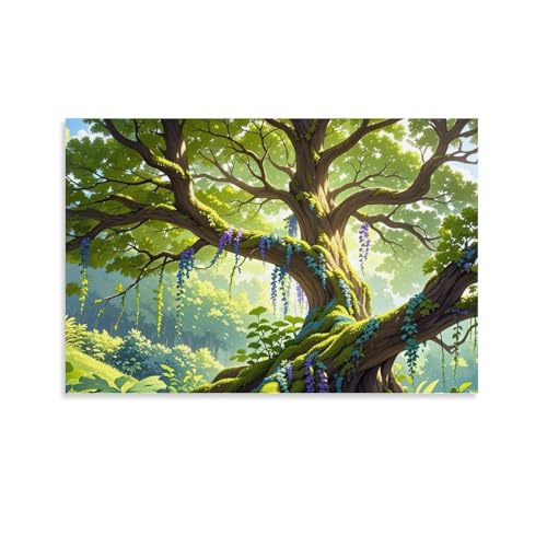WJHJZQYY Magischer Baum der Verzauberung, Wandkunst, Dekoratives Wandbild, modernes Kunstposter, 40 x 60 cm von WJHJZQYY