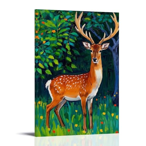 WJHJZQYY Majestätische Hirsch-Wandkunst, Dekoration, Gemälde, dekoratives Wandbild, modernes Kunstposter, 40 x 60 cm WJHJZQYY Majestätische Hirsch-Wandkunst, Dekoration, Gemälde, dekoratives Wandbild, modernes Kunstposter, 40 x 60 cm von WJHJZQYY