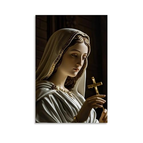 WJHJZQYY Majestätische Madonna-Wanddekoration, ikonische religiöse Kunst für Zuhause und Kapelle, dekoratives Wandbild, modernes Kunstposter, 40 x 60 cm von WJHJZQYY