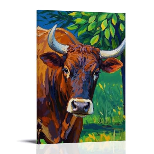 WJHJZQYY Majestätische braune Kuh, Wandkunst, Dekoration, dekoratives Wandbild, modernes Kunstposter, 60 x 90 cm WJHJZQYY Majestätische braune Kuh, Wandkunst, Dekoration, dekoratives Wandbild, modernes Kunstposter, 60 x 90 cm von WJHJZQYY