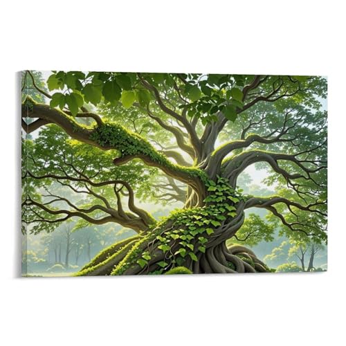 WJHJZQYY Majestätischer Baum, Wandkunst, Dekoration, dekoratives Wandbild, modernes Kunstposter, 30 x 45 cm von WJHJZQYY