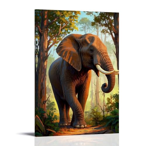 WJHJZQYY Majestätischer Elefant, Wandkunst, zeitlose Schönheit in der Natur, dekoratives Wandbild, modernes Kunstposter, 20 x 30 cm von WJHJZQYY