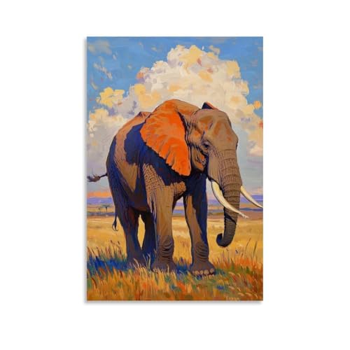 WJHJZQYY Majestätischer Elefant, lebendige Wildtier-Dekoration für Zuhause, dekoratives Wandbild, modernes Kunstposter, 60 x 90 cm WJHJZQYY Majestätischer Elefant, lebendige Wildtier-Dekoration für Zuhause, dekoratives Wandbild, modernes Kunstposter, 60 x 90 cm von WJHJZQYY