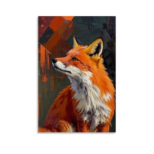 WJHJZQYY Majestätischer roter Fuchs, Wandkunst, Dekoration, dekoratives Wandbild, modernes Kunstposter, 50 x 75 cm von WJHJZQYY