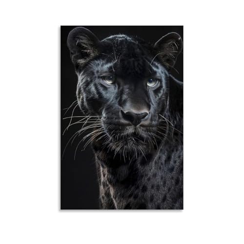 WJHJZQYY Majestätischer schwarzer Leoparden-Wanddekoration, dekoratives Wandbild, modernes Kunstposter, 60 x 90 cm von WJHJZQYY
