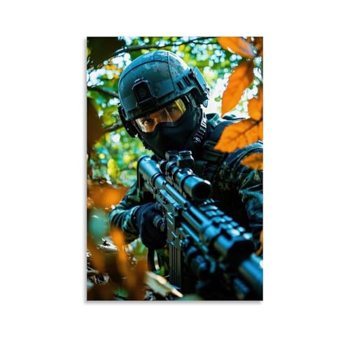 WJHJZQYY Militärischer Sniper-Kunstdruck, Wanddekoration, dekoratives Wandbild, modernes hängendes Kunstposter, 60 x 90 cm von WJHJZQYY