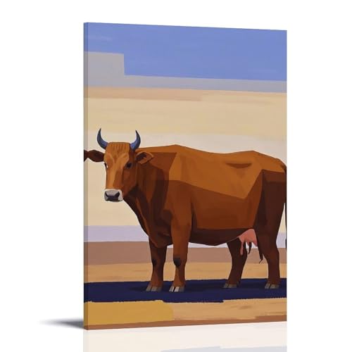 WJHJZQYY Moderne Kuh-Wandkunst-Dekoration – abstrakte braune und blaue Malerei für Zuhause, dekoratives Wandbild, modernes Kunstposter, 30 x 45 cm WJHJZQYY Moderne Kuh-Wandkunst-Dekoration – abstrakte braune und blaue Malerei für Zuhause, dekoratives Wandbild, modernes Kunstposter, 30 x 45 cm von WJHJZQYY
