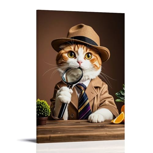 WJHJZQYY Mysterious Detective Cat Wandkunst, Dekoration, dekoratives Wandbild, modernes Kunstposter, 60 x 90 cm WJHJZQYY Mysterious Detective Cat Wandkunst, Dekoration, dekoratives Wandbild, modernes Kunstposter, 60 x 90 cm von WJHJZQYY