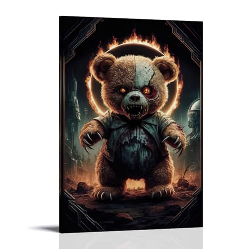 WJHJZQYY Mystischer Bär, Wanddekoration, Poster, dekoratives Wandbild, modernes Kunstposter, 20 x 30 cm von WJHJZQYY