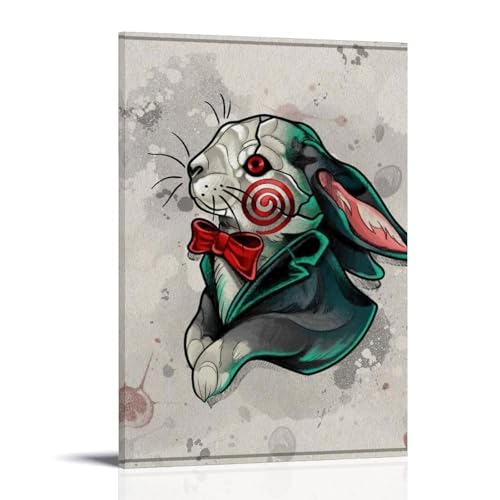 WJHJZQYY Mystischer Hasen-Wanddekoration, elegant und skurril, perfekt für Zuhause oder Büro, dekoratives Wandbild, modernes Kunstposter, 30 x 45 cm von WJHJZQYY