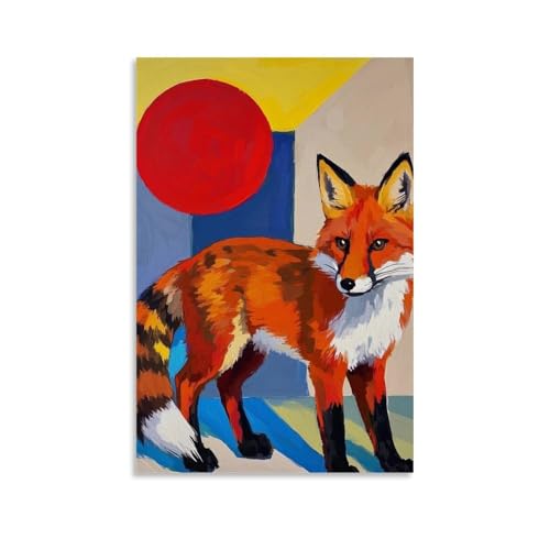 WJHJZQYY Mystischer roter Fuchs, Wanddekoration, Kunstdruck, dekoratives Wandbild, modernes Poster, 20 x 30 cm von WJHJZQYY