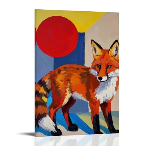 WJHJZQYY Mystischer roter Fuchs, Wanddekoration, Kunstdruck, dekoratives Wandbild, modernes Poster, 60 x 90 cm von WJHJZQYY