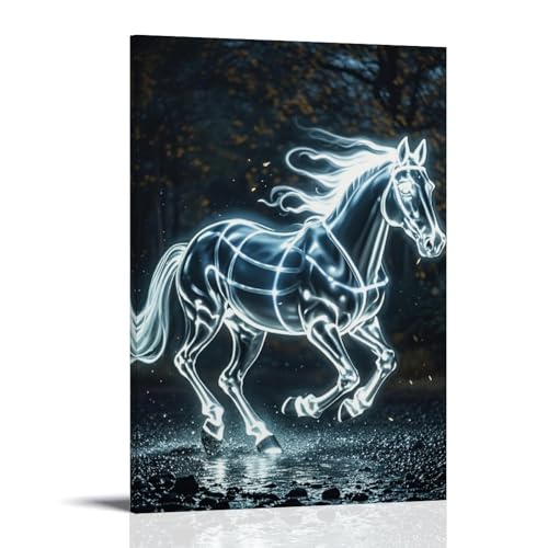 WJHJZQYY Mystisches Pferd, beleuchteter Kunstdruck für elegante Wohnkultur, dekoratives Wandbild, modernes Kunstposter, 20 x 30 cm von WJHJZQYY