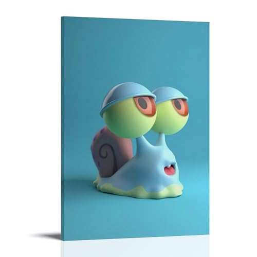 WJHJZQYY Niedliche Alien-Schnecken-Wanddekoration, niedlich und bunt, perfekt für Kinderzimmer, dekoratives Wandbild, modernes Kunstposter, 40 x 60 cm von WJHJZQYY